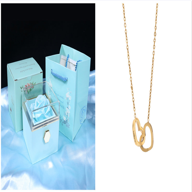 Rotating Soap Flower Rose Gift Box Creative Rotating Rose Jewelry Packaging Box Valentine'S Day Gift for Women