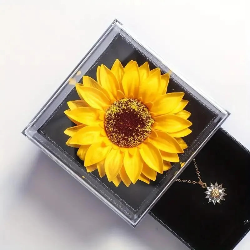 Sunflower Necklace Gift Box, Mother'S Day, Nurses' Day, Thanksgiving, Christmas, Fall Gifts, Anniversaries, Graduation Gifts
