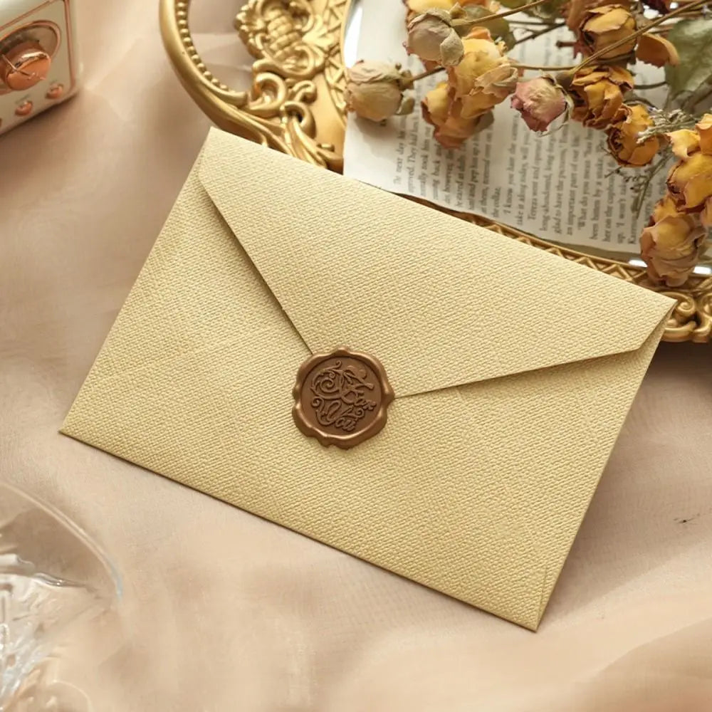 3Pc Linen Envelope Letter Set Love Letter Lacquer Envelope Cowhide Special Paper Invitation Postcard Thicken Envelope Stationery