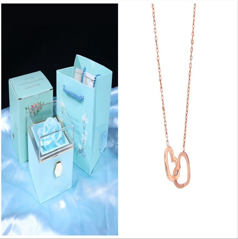 Rotating Soap Flower Rose Gift Box Creative Rotating Rose Jewelry Packaging Box Valentine'S Day Gift for Women