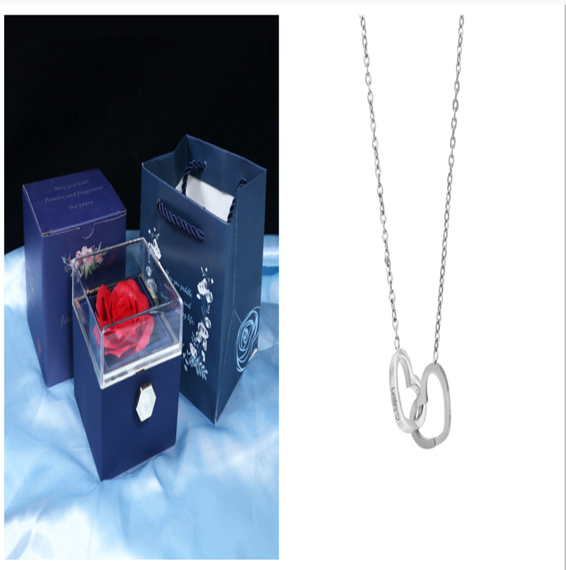 Rotating Soap Flower Rose Gift Box Creative Rotating Rose Jewelry Packaging Box Valentine'S Day Gift for Women