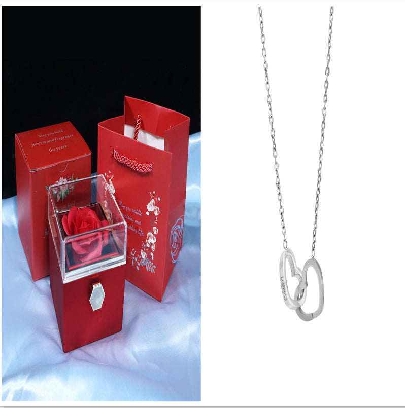 Rotating Soap Flower Rose Gift Box Creative Rotating Rose Jewelry Packaging Box Valentine'S Day Gift for Women