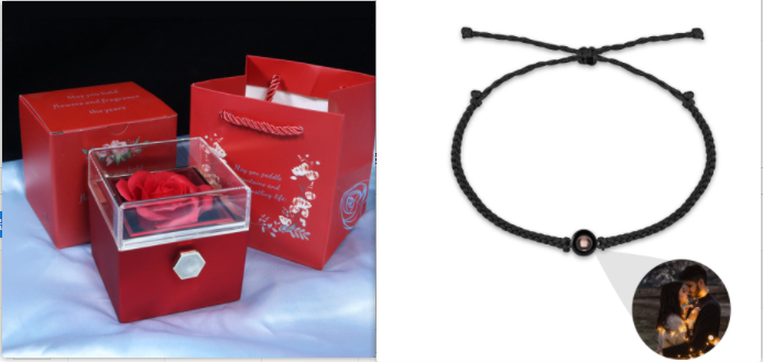Rotating Soap Flower Rose Gift Box Creative Rotating Rose Jewelry Packaging Box Valentine'S Day Gift for Women