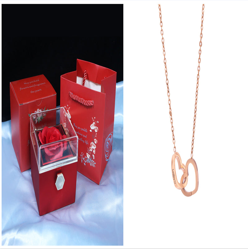 Rotating Soap Flower Rose Gift Box Creative Rotating Rose Jewelry Packaging Box Valentine'S Day Gift for Women