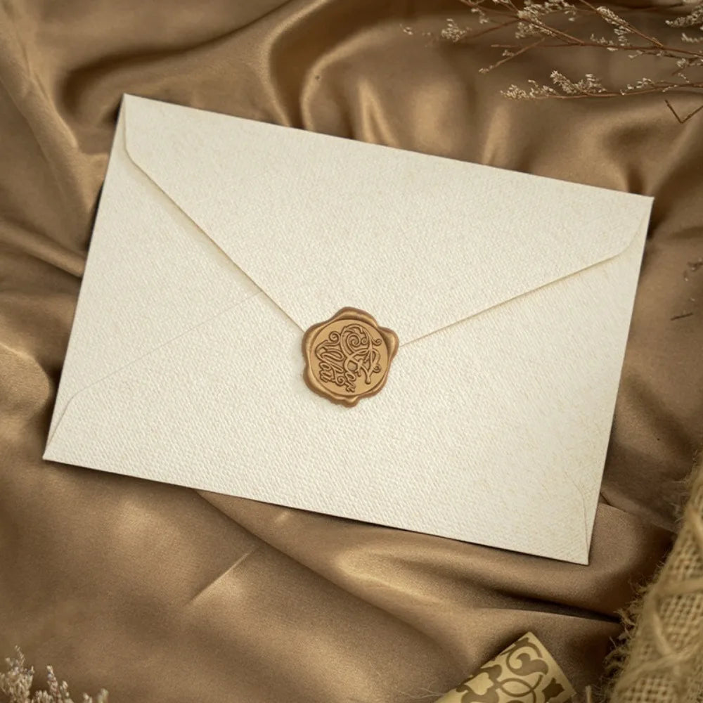 3Pc Linen Envelope Letter Set Love Letter Lacquer Envelope Cowhide Special Paper Invitation Postcard Thicken Envelope Stationery