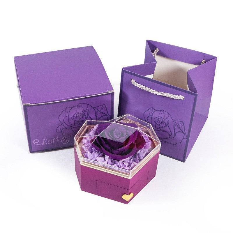 Love Rose Jewelry Box Prism Rose Valentine'S Day Gift