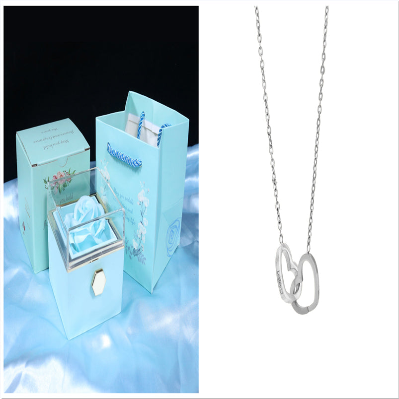 Rotating Soap Flower Rose Gift Box Creative Rotating Rose Jewelry Packaging Box Valentine'S Day Gift for Women