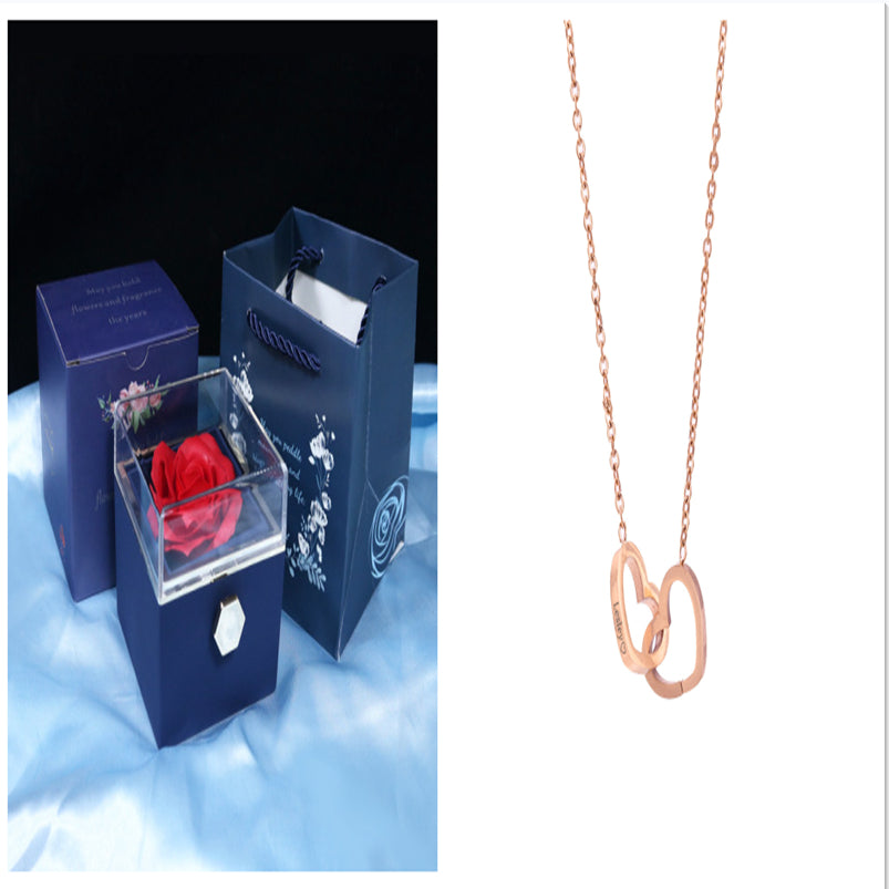 Rotating Soap Flower Rose Gift Box Creative Rotating Rose Jewelry Packaging Box Valentine'S Day Gift for Women
