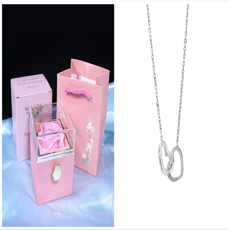Rotating Soap Flower Rose Gift Box Creative Rotating Rose Jewelry Packaging Box Valentine'S Day Gift for Women