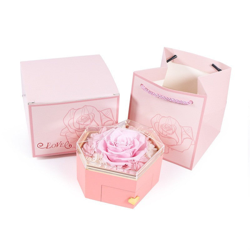 Love Rose Jewelry Box Prism Rose Valentine'S Day Gift