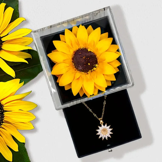 Sunflower Necklace Gift Box, Mother'S Day, Nurses' Day, Thanksgiving, Christmas, Fall Gifts, Anniversaries, Graduation Gifts