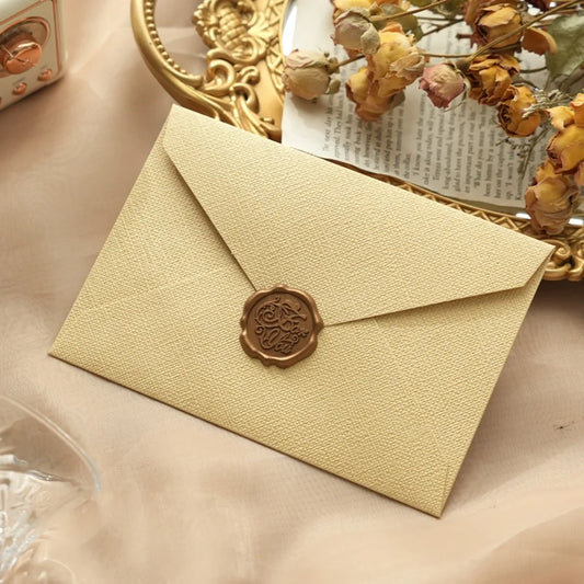 3Pc Linen Envelope Letter Set Love Letter Lacquer Envelope Cowhide Special Paper Invitation Postcard Thicken Envelope Stationery